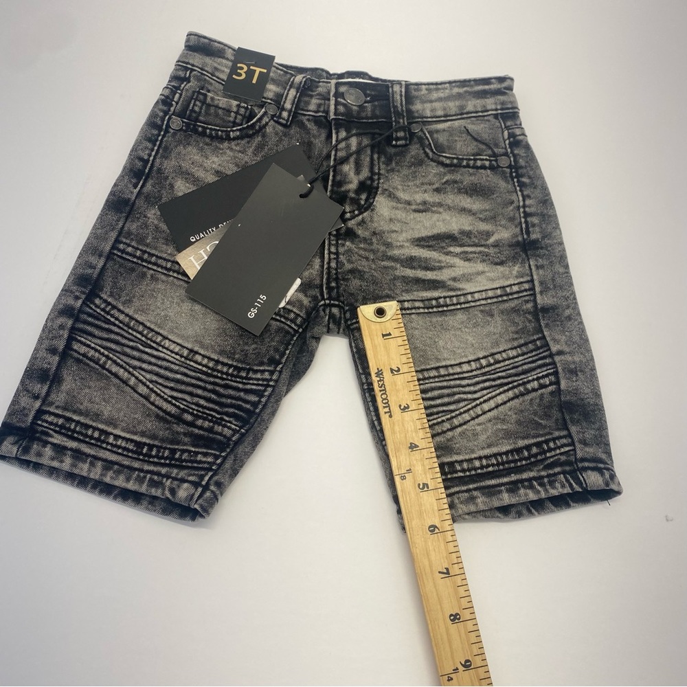 GS-115 Black boy's denim shorts size 3T Black 5 Pocket 3T New - Picture 5 of 15